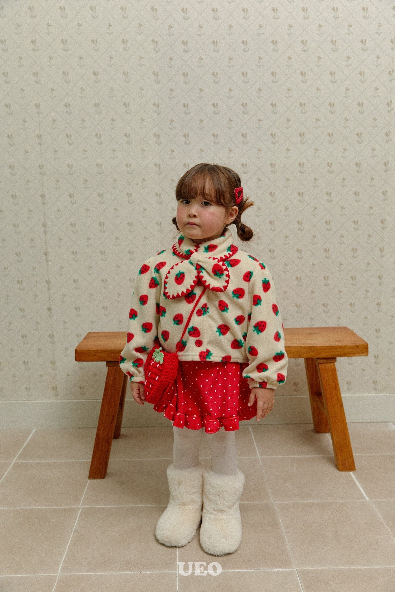 UEO［取寄］cream berry fleece jumper 26winter