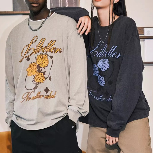 【DRIP3716】LBTR Rose Print Long Sleeve Tee