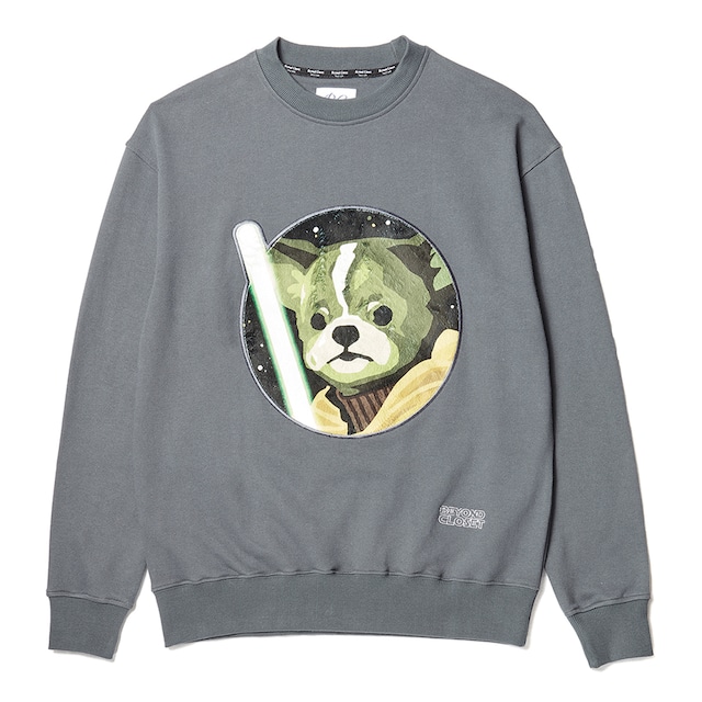 [BEYOND CLOSET] SPACE MOVIE MONSTER DOG PATCH SWEAT-SHIRTS GRAY 正規品  韓国 ブランド トレーナー bz20012303