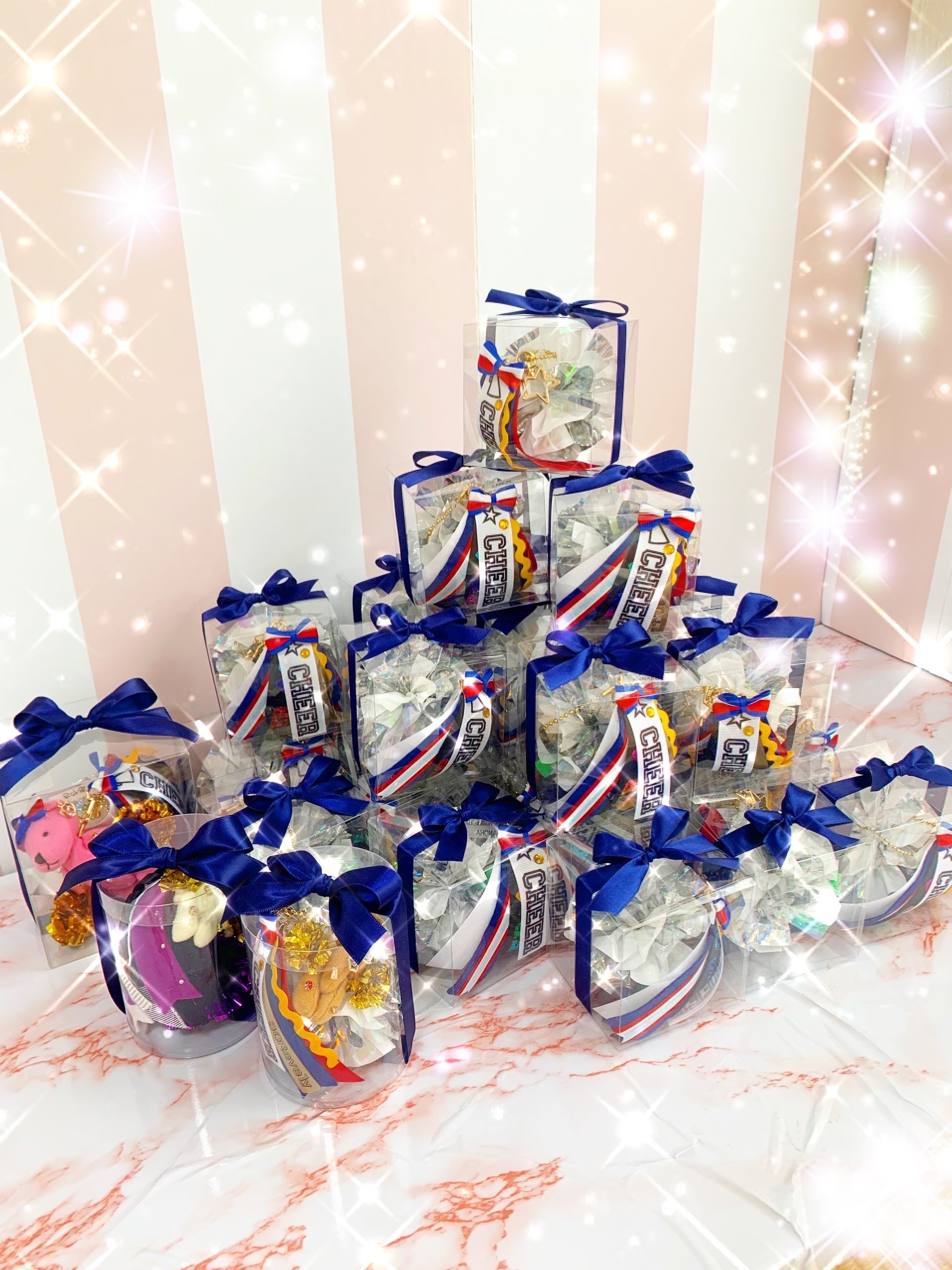 Custom made オーダーメイド Cheer pompon charm with tags ポンポン