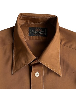 Vintage 70s M shirt -Brown-