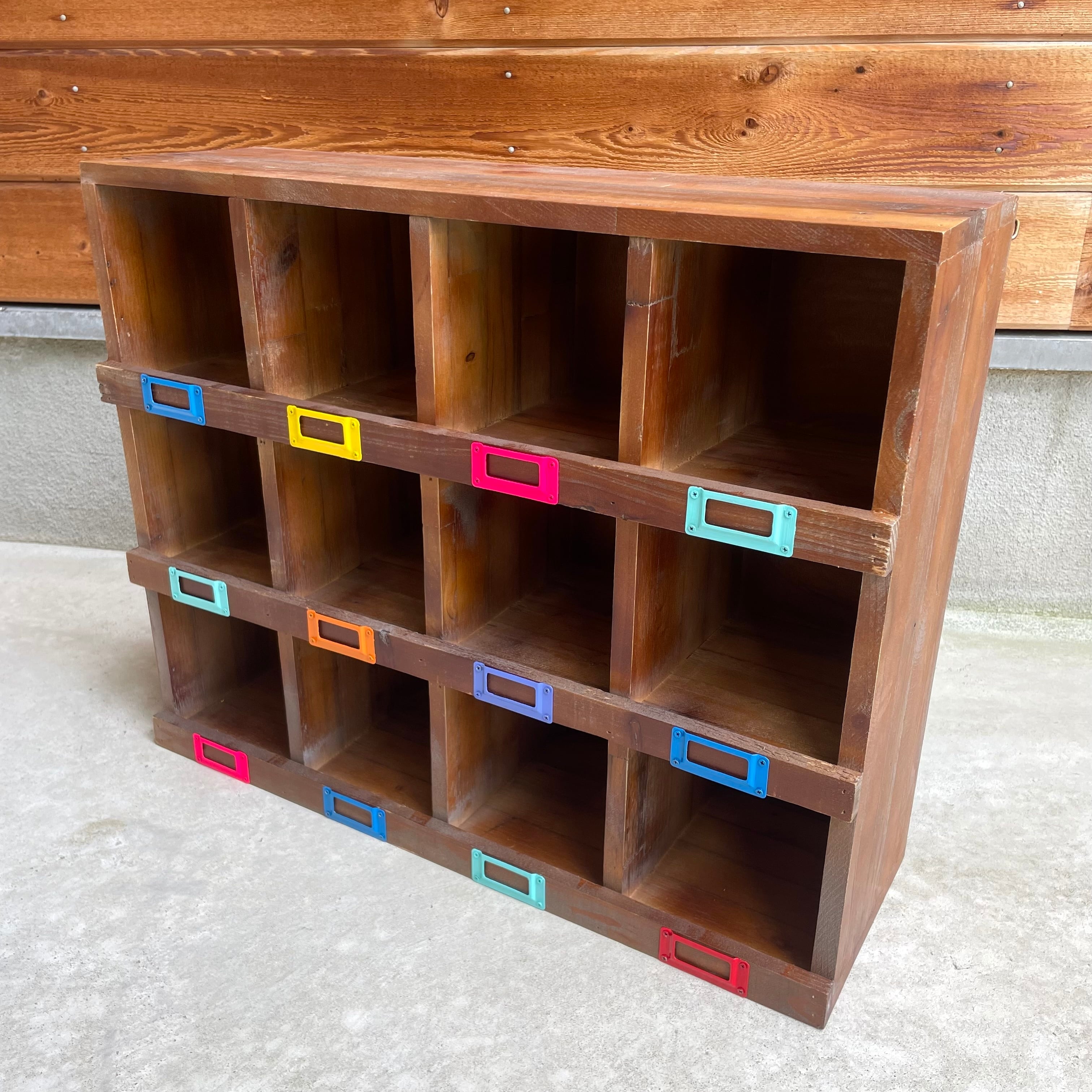 Vivid Label Wood Collection Box W60cm×D19cm×H48cm 収納コレクション