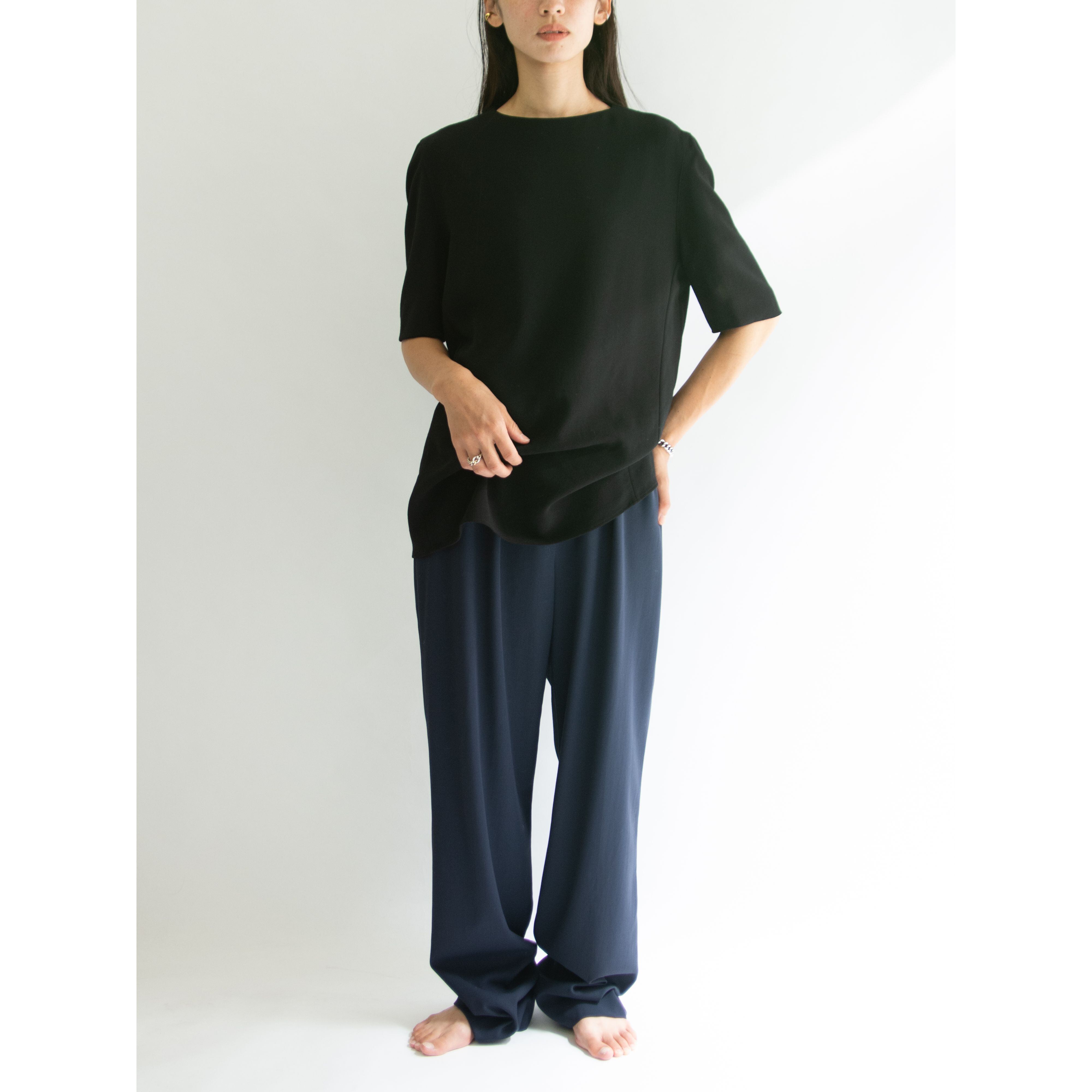 【GIORGIO ARMANI】Made in Italy 100% Wool H/S Blouse(ジョルジオアルマーニ イタリア製 ウール半袖ブラウス)