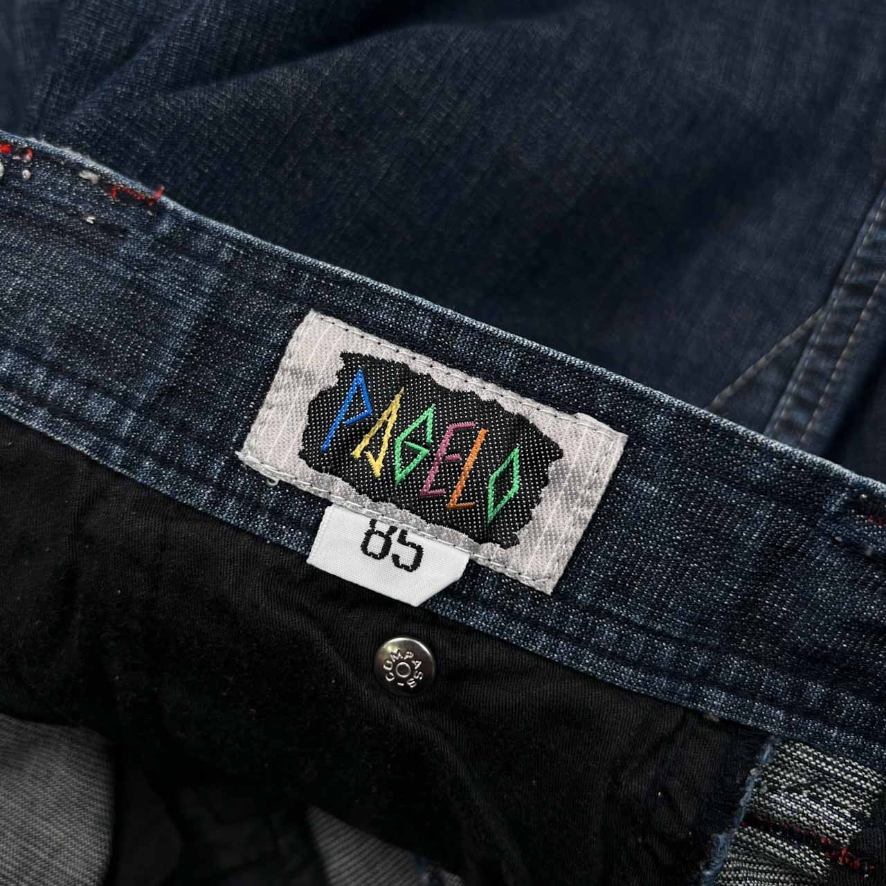 PAGGELLO パジェロ キャラ刺繍 デニム パンツ ジーンズ サイズ 85 /インディゴ/メンズ/アンジェロ