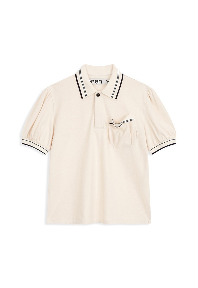 [OPEN YY] PUFFY PIQUÉ POLO, CREAM 正規品 韓国ブランド 韓国通販 韓国代行 韓国ファッション オープン ワイワイ 日本 店舗