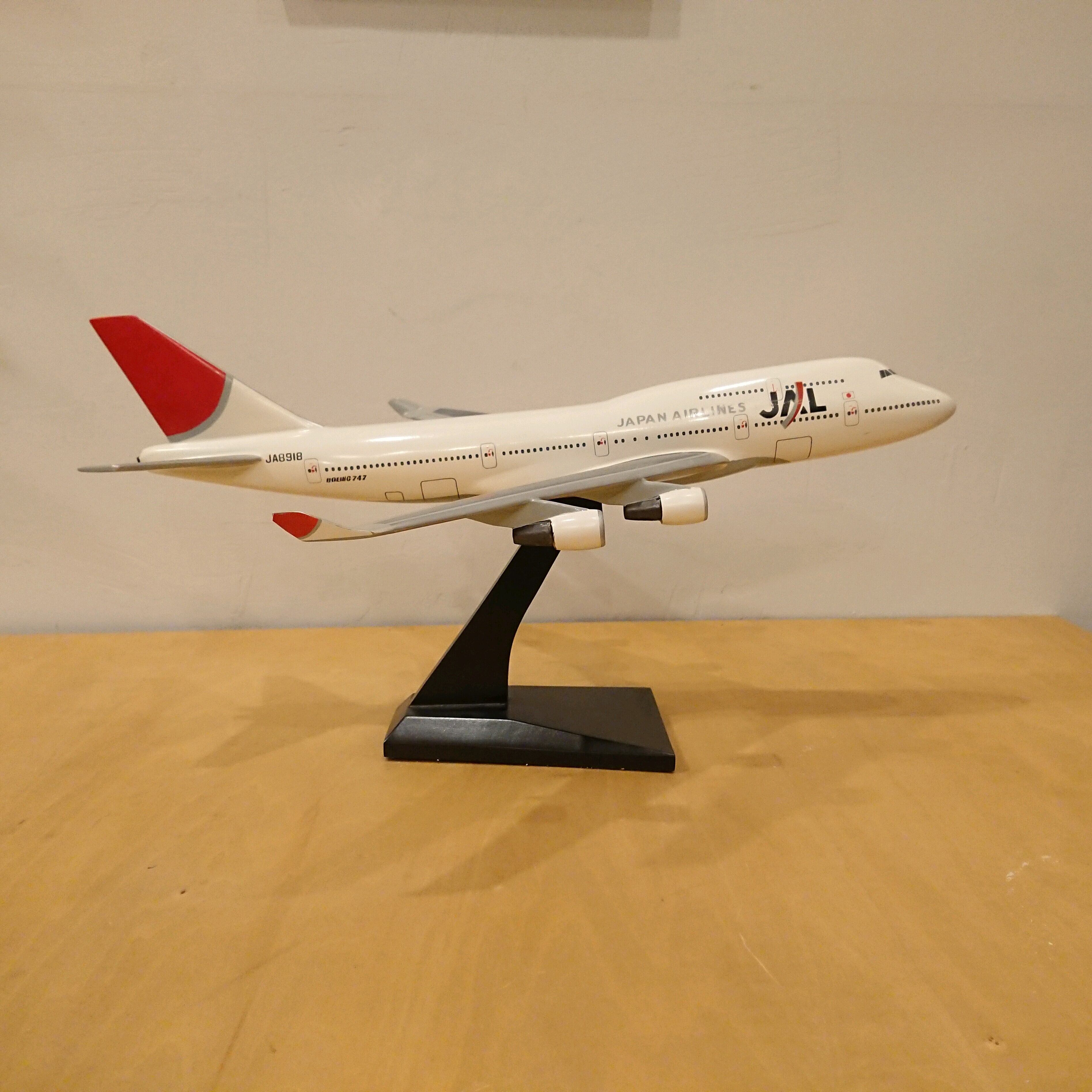 JAL 日本航空 ボーイング 747-400 JA8918 ジャンボ 木製模型 モック