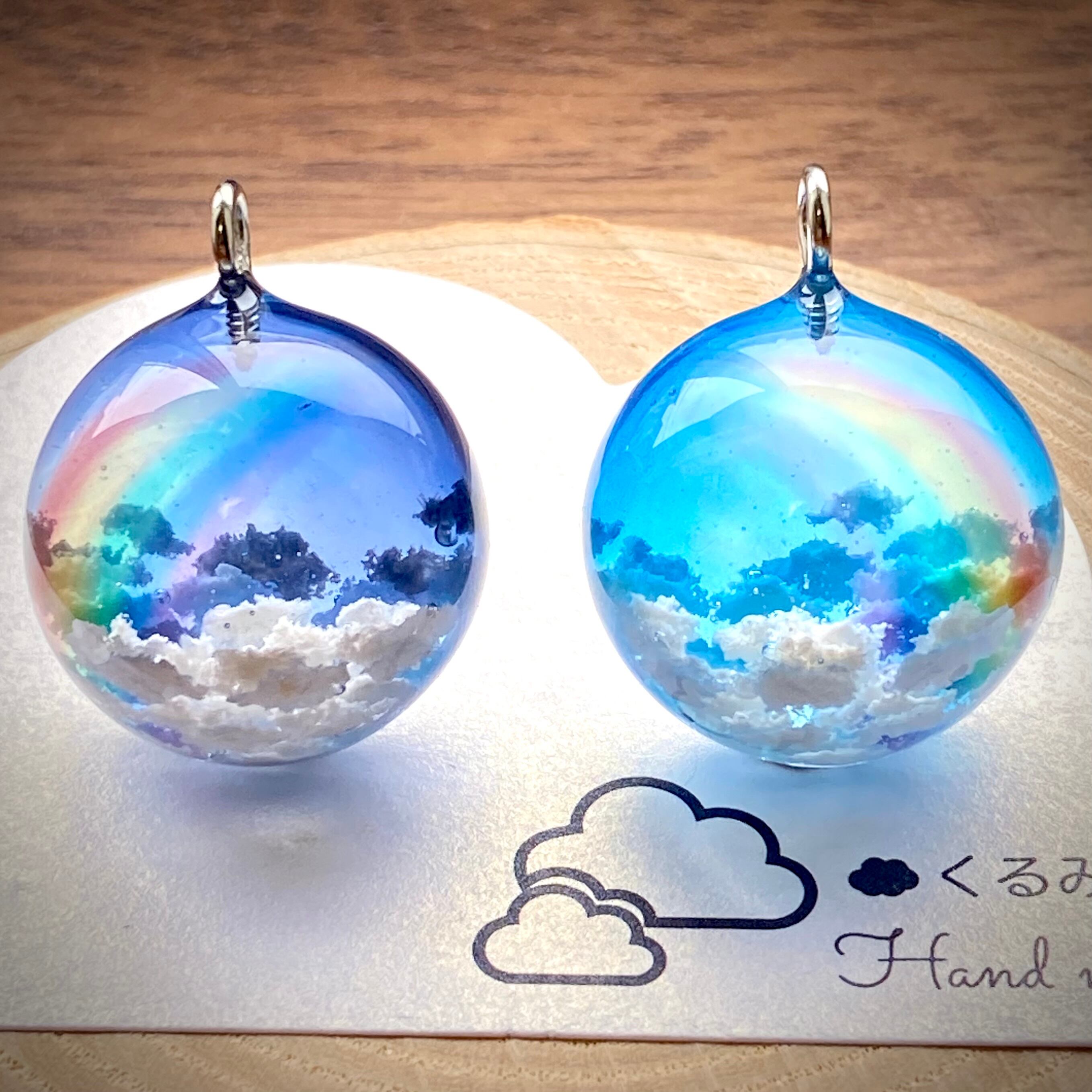 半球の雲レジン 青空にかかる虹 B | くるみ☆Hand made☆