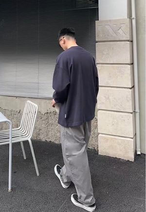 Batterup Urban Minimal Waffle Long Tee – Ash Gray （アーバンミニマル ワッフル ロンT）