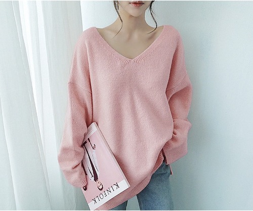 【秋冬新作】ファッションセーター♪ブラック/ピンク/アンズ3色展開◆#sebmch-272817