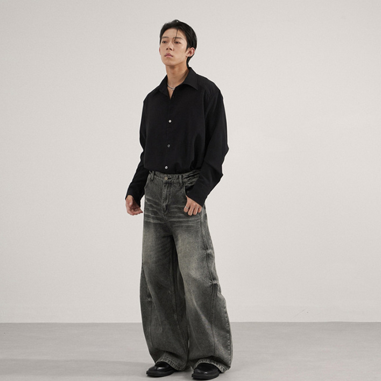 ストリート ウォッシュ加工 デニムパンツ P340