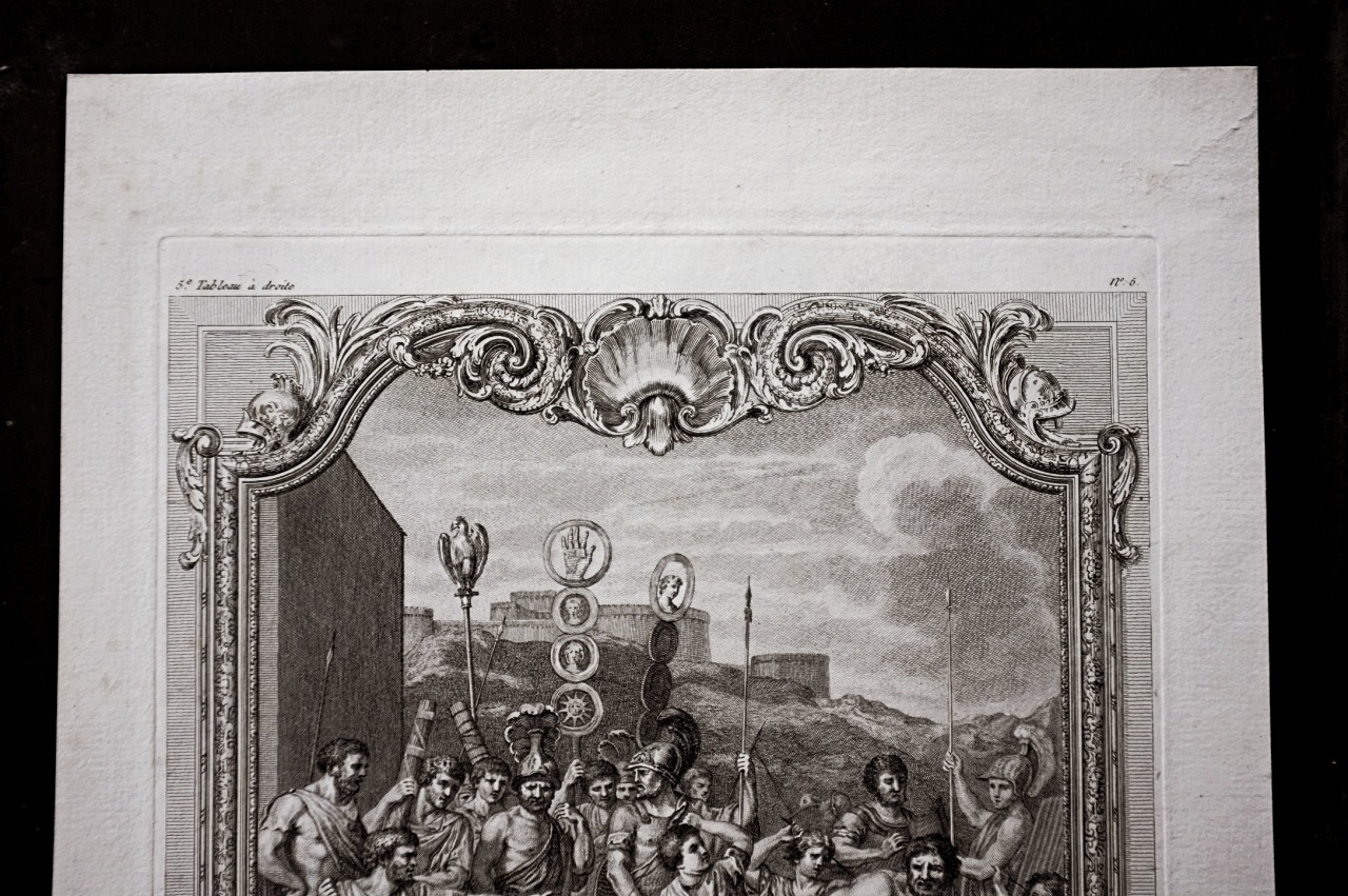 1780s フランス 31c 繊細な歴史的銅版画 図版 カルナヴァル博物館所蔵 アンティーク