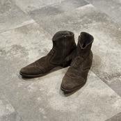stitch design suede side zip boots