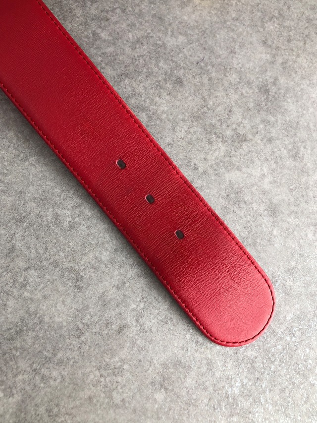 Christian Dior クリスチャン ディオール ベルト レッド オーバル レザー vintage ヴィンテージ オールド x8prhh