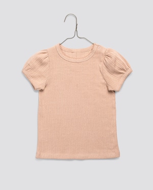 送料無料 Little Cotton Clothes/Pointelle T-shirt in Powder