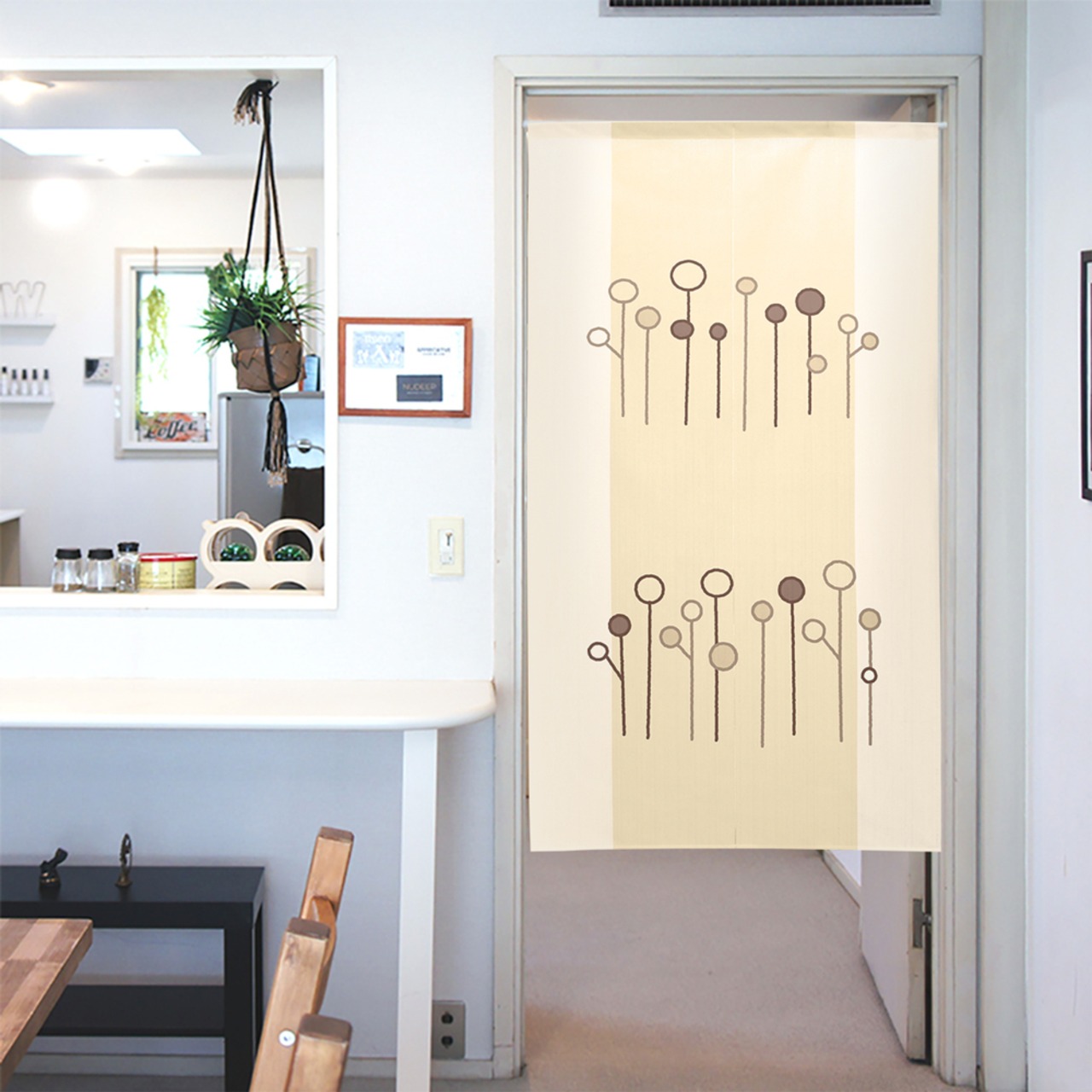 【受注生産】 のれん モダンツリー 幅85ｘ丈150cm