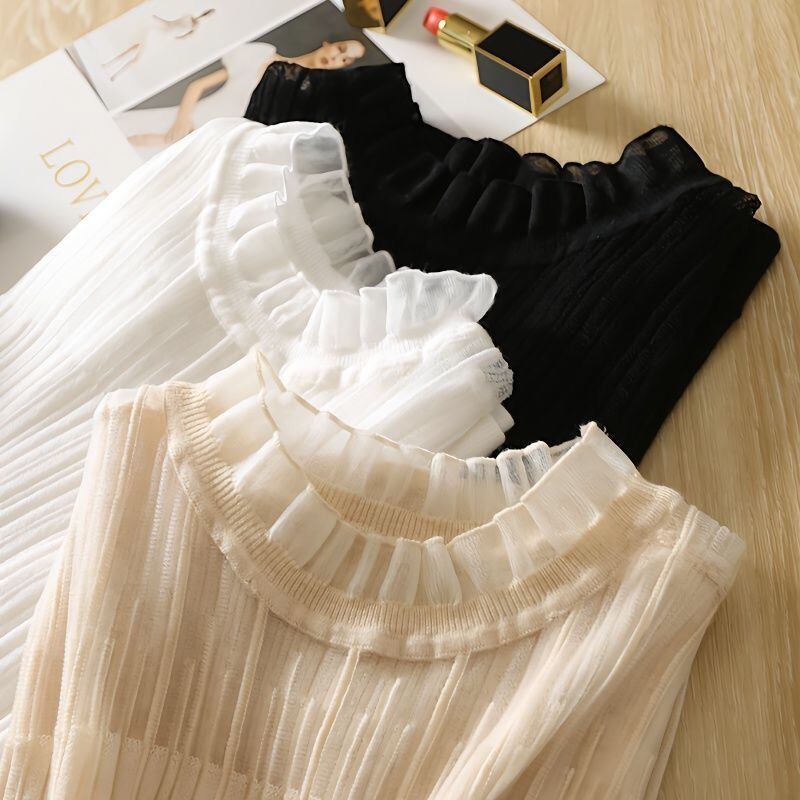 フリルストライプノースリーブ A0138