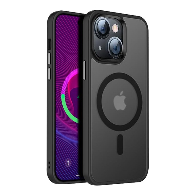 【米軍規格・MagSafe対応】Gtsoho iPhone 14 ケース iPhone 13 ケース 半透明 ブラック