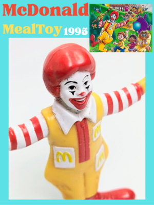 ☆ VINTAGE ☆ McDonald  1995年製  【海外限定 ミールトイ フィギュア ドナルド・マクドナルド (Ronald McDonald) 】〚アメリカン雑貨 アメトイ〛