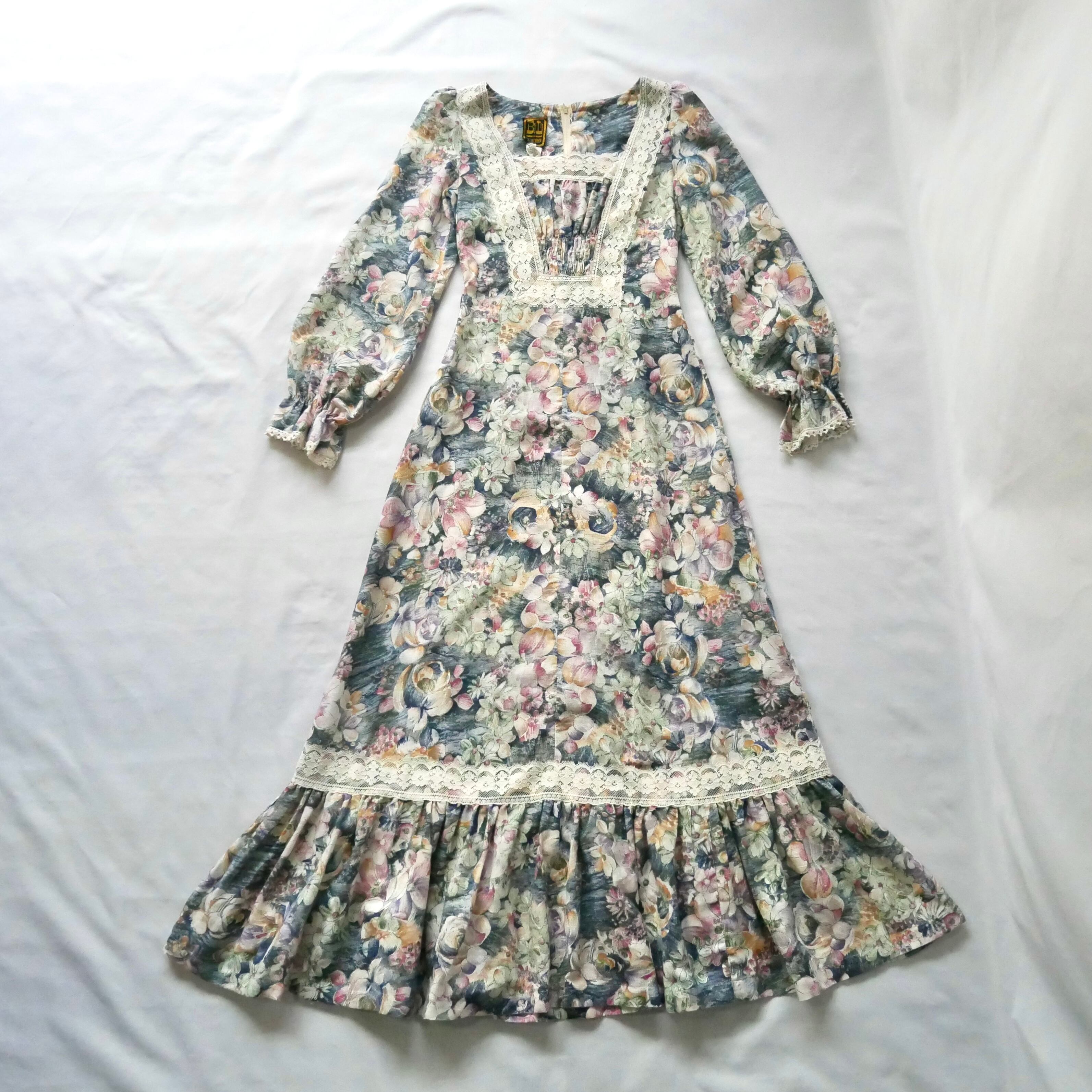 70s vintage Betty Lou of California floral maxi dress 70年代 70s vintage Betty Lou of California floral maxi dress 70年代