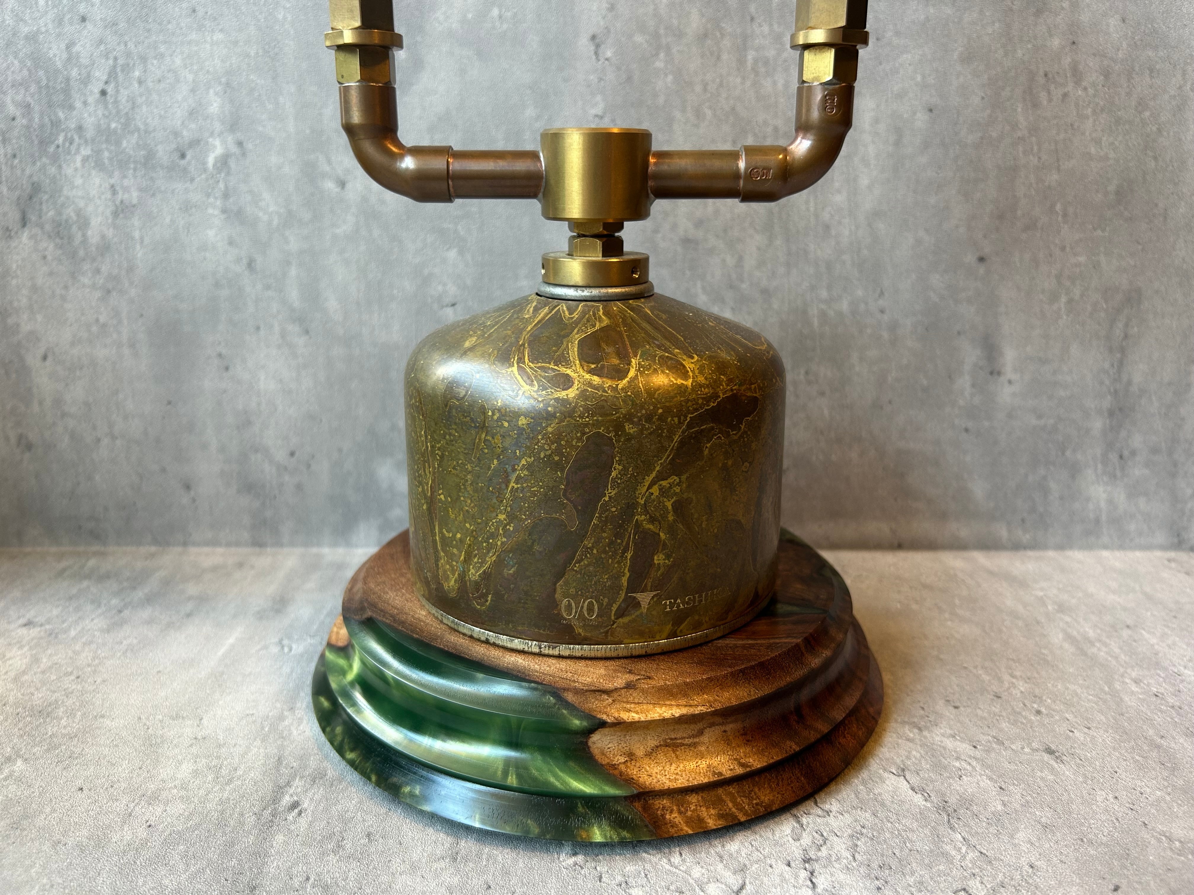 BASE WOOD DESIGN ランタン 台座 花台 ウォールナット×レジン③ | BASE