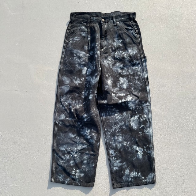 #7100 tie dye pattern buggy painter wide pants