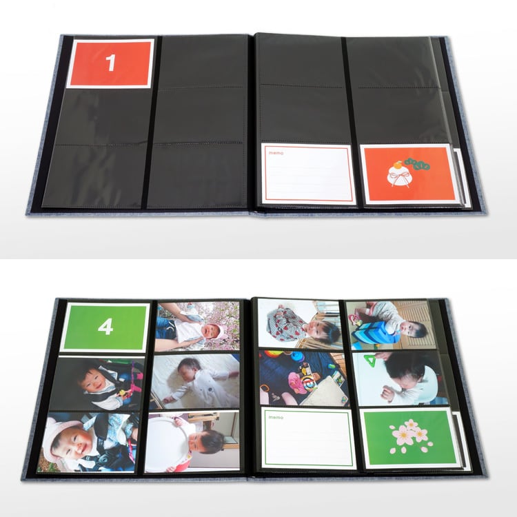 アイドル写真アルバム L判 168枚収納 L判 マンスリーポケットアルバム L判168枚収納 布表紙 3列×2段タイプ