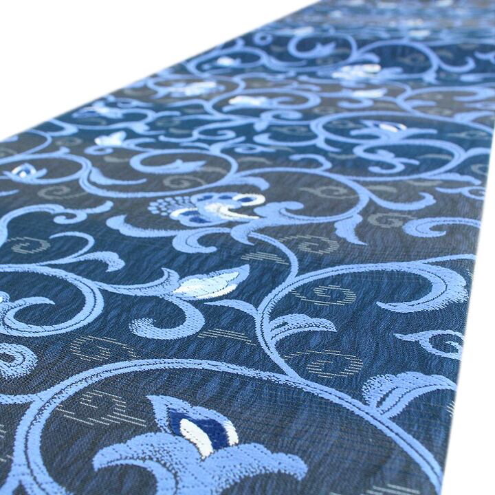 藍染 袋帯 リバーシブル M263 天然藍染 阿波藍 無形文化財