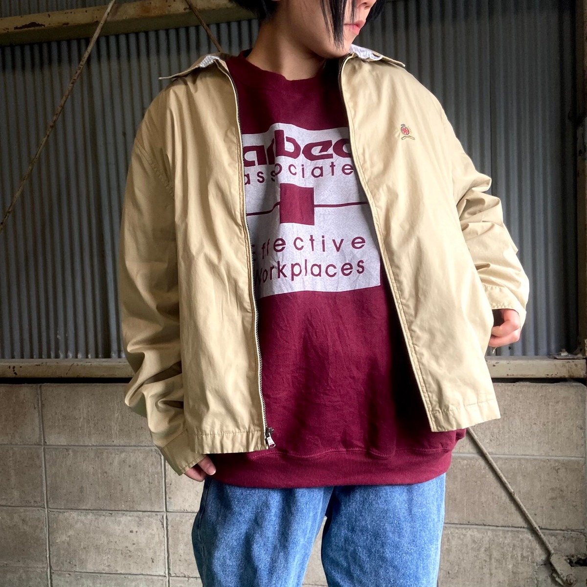 TOMMY HILFIGER トミーヒルフィガー スイングトップ メンズL相当 古着 