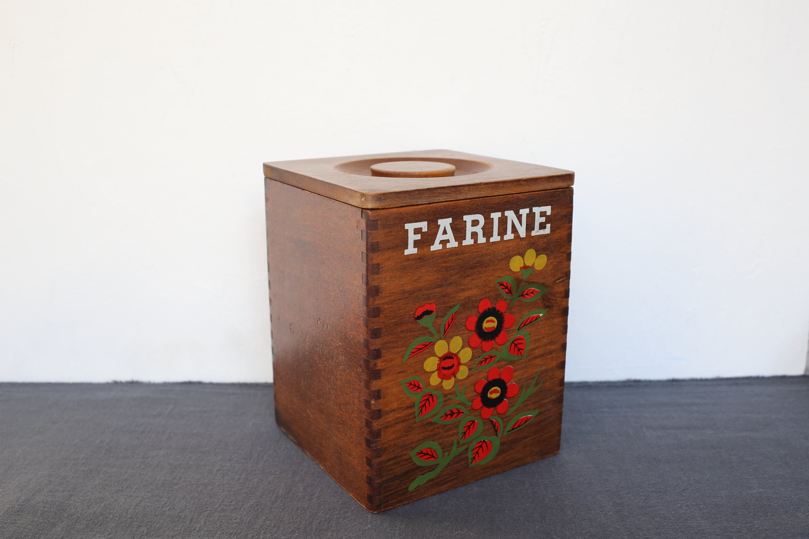 フランスアンティーク　FARINEキャニスター フランス アンティーク ヴィンテージ 木製 キャニスター 「 FARINE