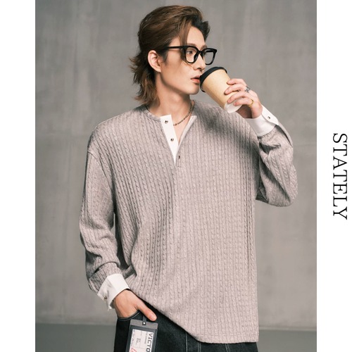 Layered Cable ニットTee/2color_T221 画像