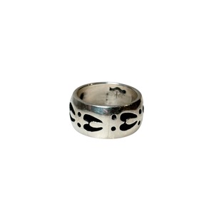 Hopi ANDERSON KOINVA overlay silver band ring “Deer Track”