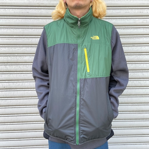 THE NORTH FACE リバーシブルフリースナイロンベスト　グリーン　L