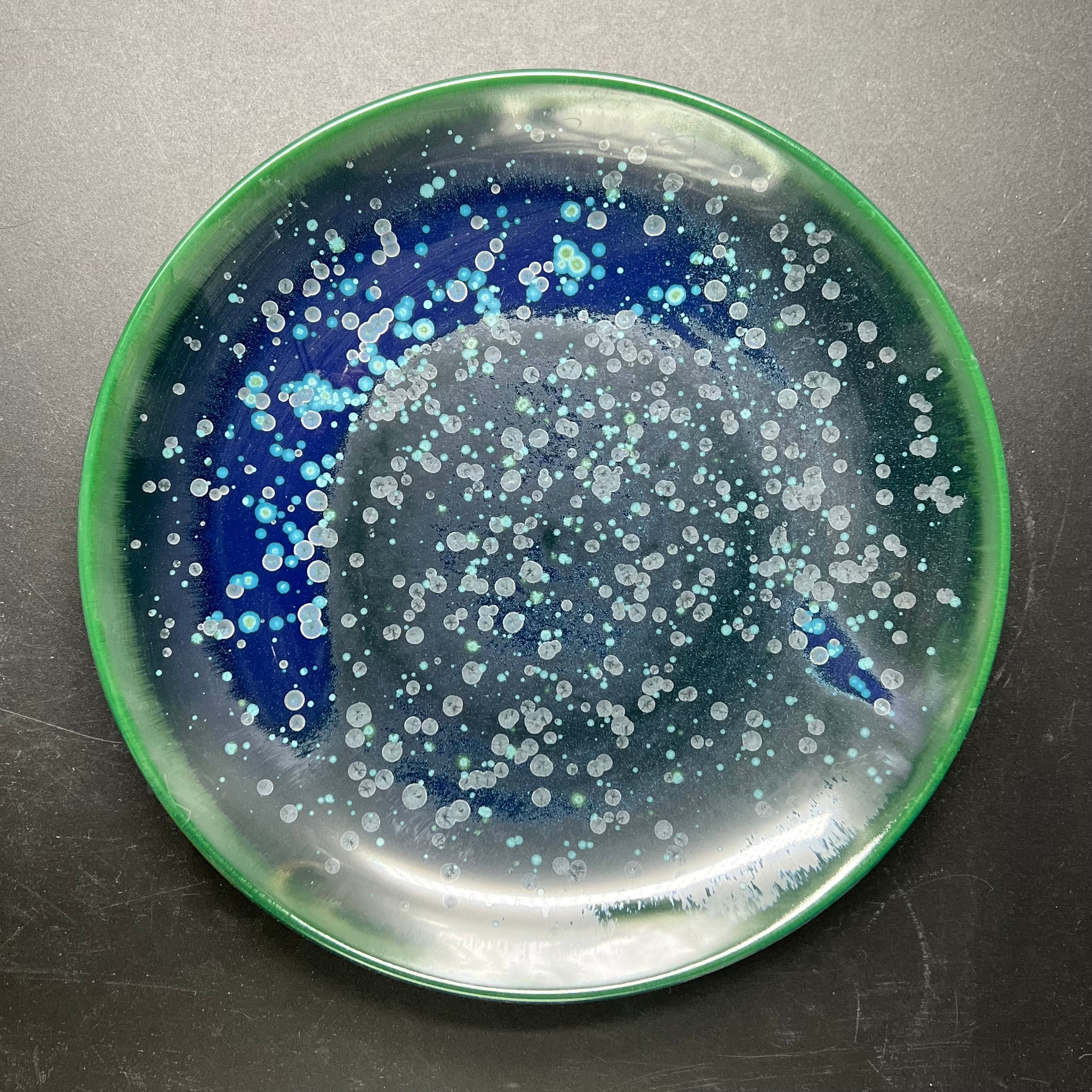 陶あん】outlet京焼 清水焼 結晶釉（濃緑）23.5cm丸平皿※限定2枚※ | 京  