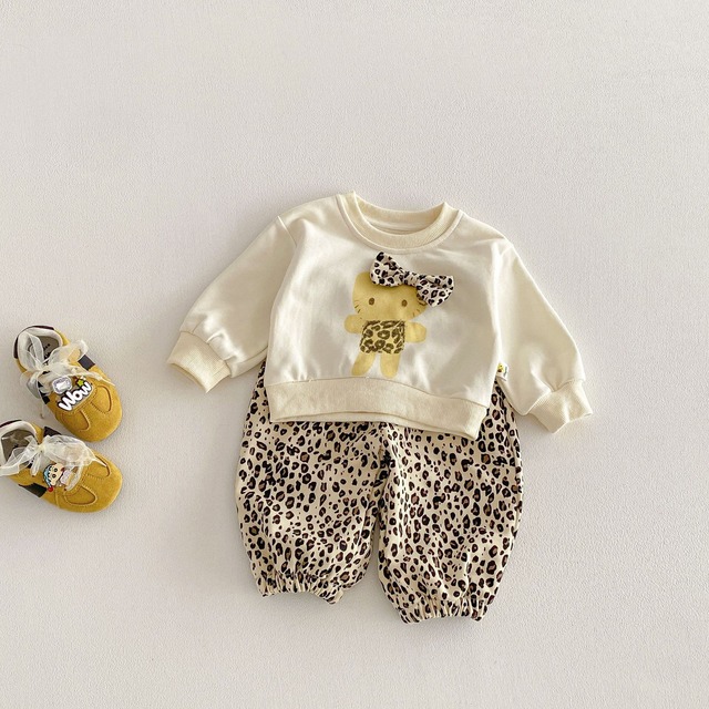 【BABY&KID】可愛いヒョウ柄パンツ＆トップス