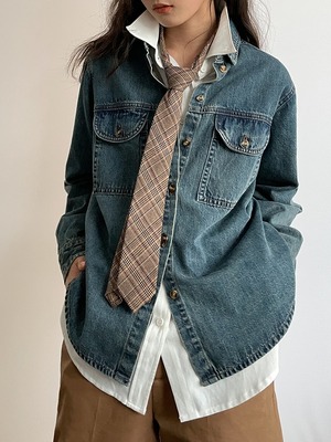 Flap pocket denim shirt（フラップポケットデニムシャツ）c-003