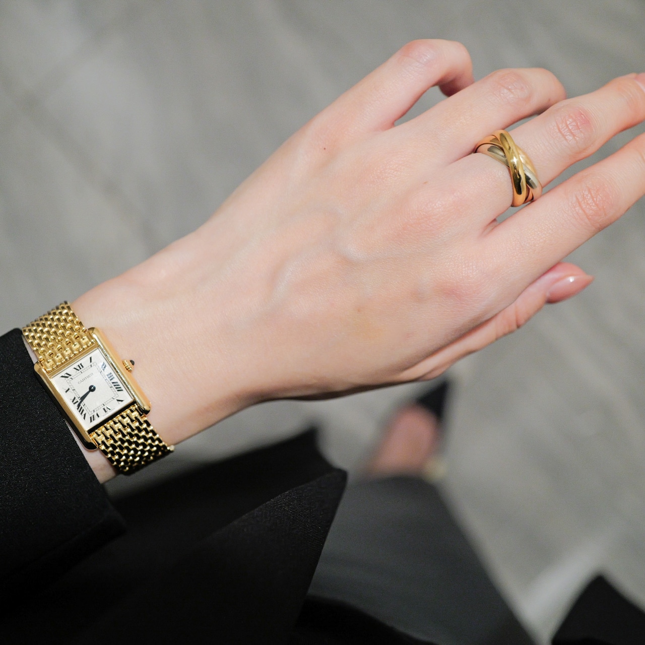 <正規修理済み> カルティエ タンクルイ SM ゴールドブレスレット