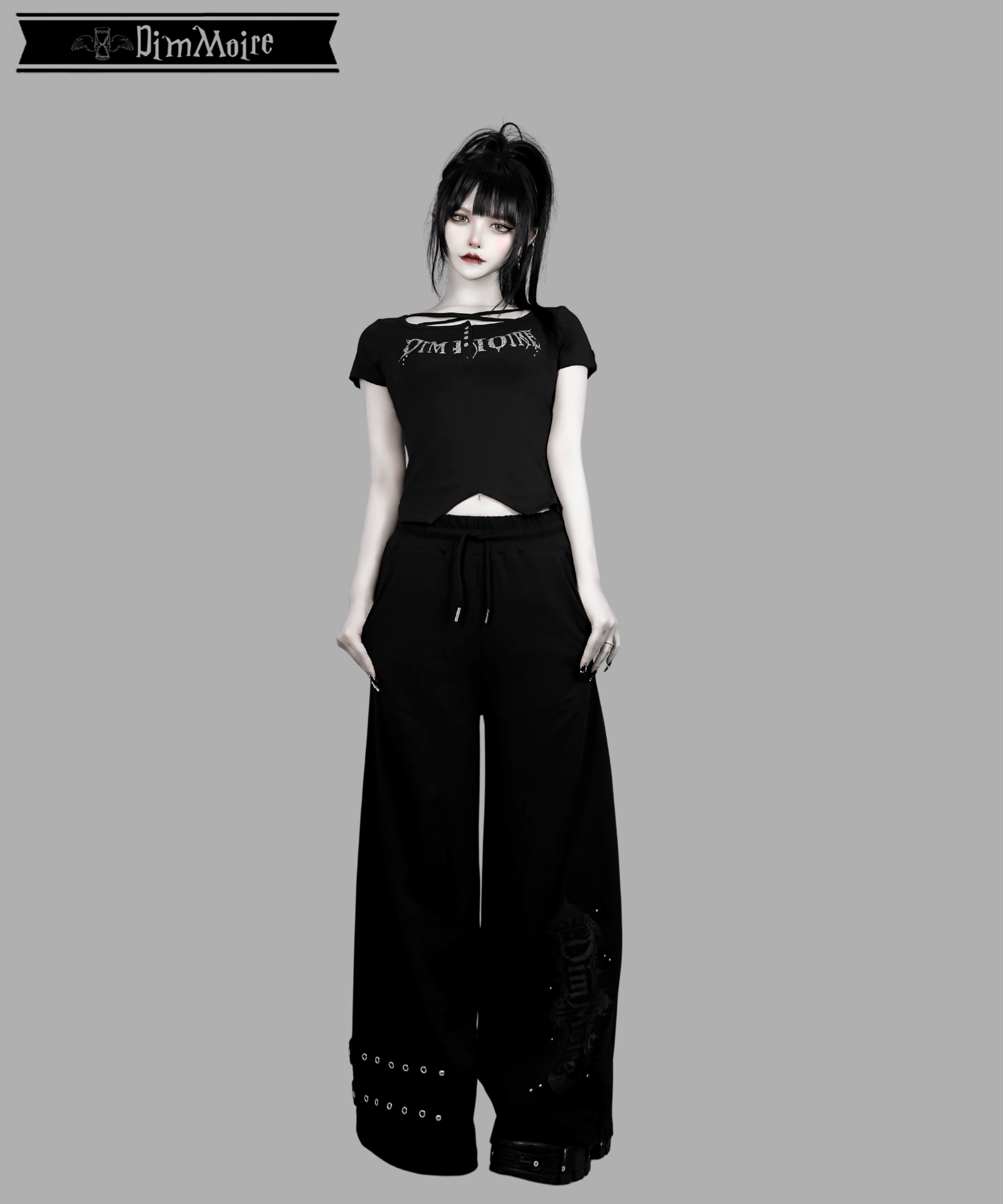 DimMoire【ディムモアール】 GLITTERロゴミニT【Black】 GLITTERロゴミニT【Black】 | DimMoire