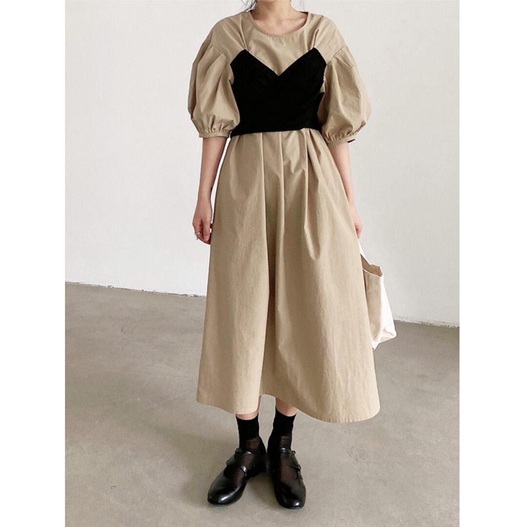 ビスチェパフスリーブワンピース K0367