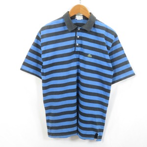 80s IZOD LACOSTE USA製 ボーダー ポロシャツ sizeM/ラコステ 0805