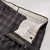 INCOTEX インコテックス チェック柄 ウール スラックス トラウザーズ サイズ 48 /グレー系 メンズ