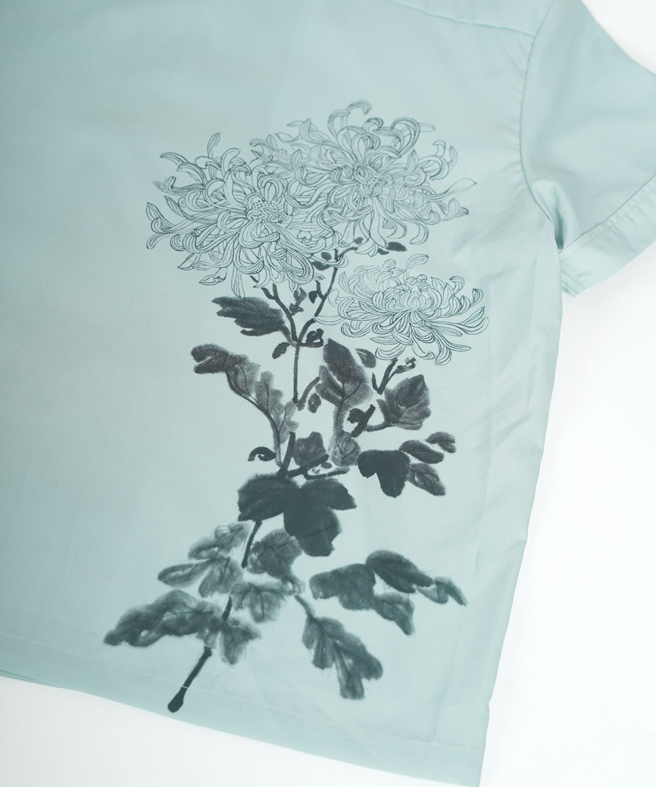 Flower back print shirt［HSS002］