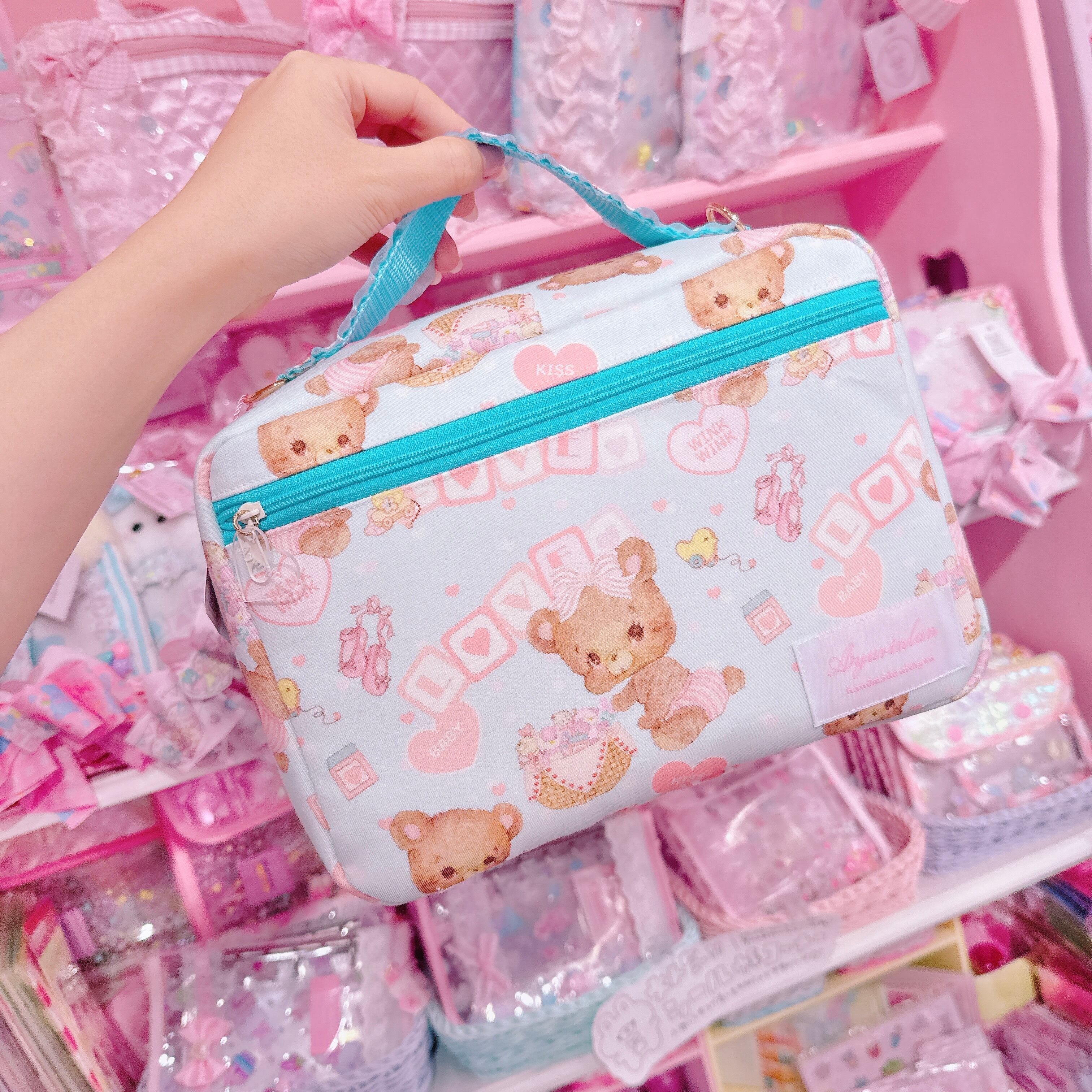 ♡オーダー商品♡【D8】74-10ぬいぐるみ2wayトランクバッグ（ショルダーひも付き）