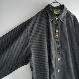 Brubig Trachten 　チロリアンシャツ　ドイツ古着　黒　44