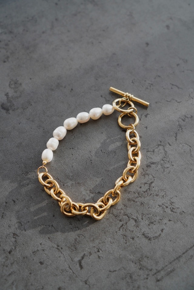 83.Pearl&Chain Bracelet