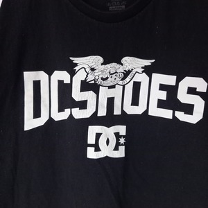 DC　クルーネック　プリントTシャツ　半袖　ブラック　XL