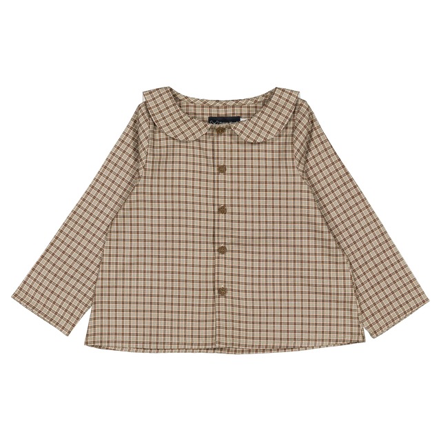 予約【Maison Marelle】Shirt MONCEAU - olive check / 12M-5Y / 11月上旬以降入荷