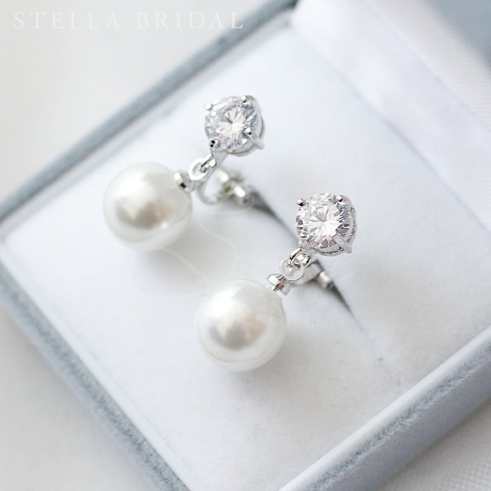 キュービックジルコニア ブライダルイヤリングorピアス Camellia キュービックジルコニア ブライダルイヤリングorピアス Camellia