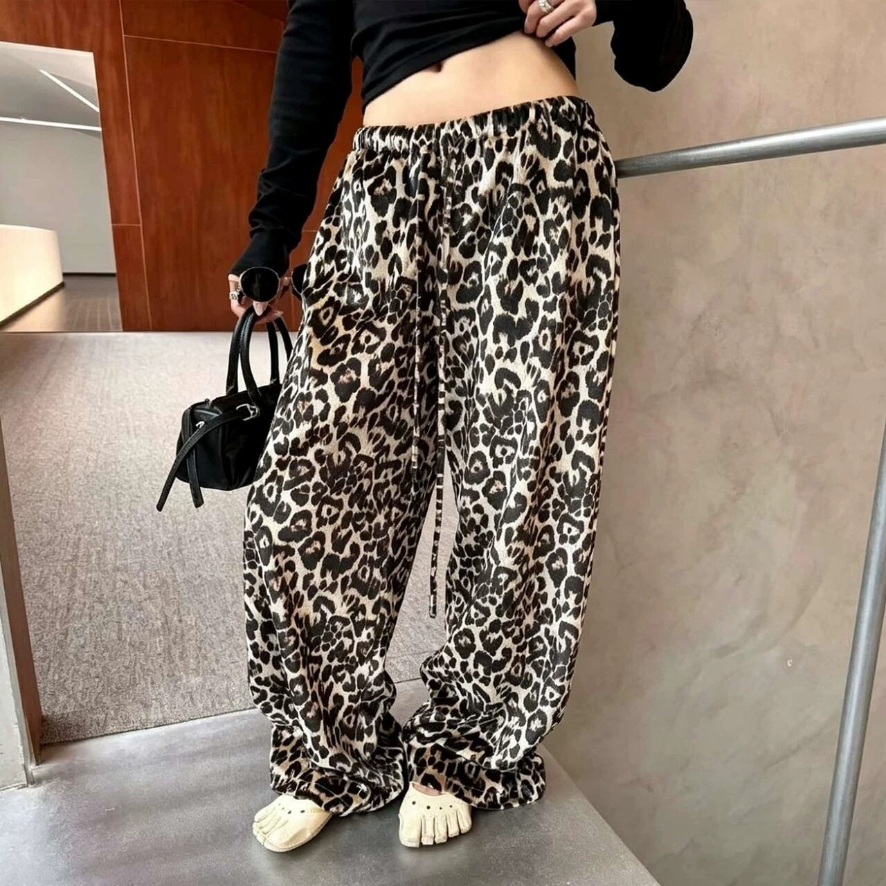 Leopard Print Wide Easy Pants 01521