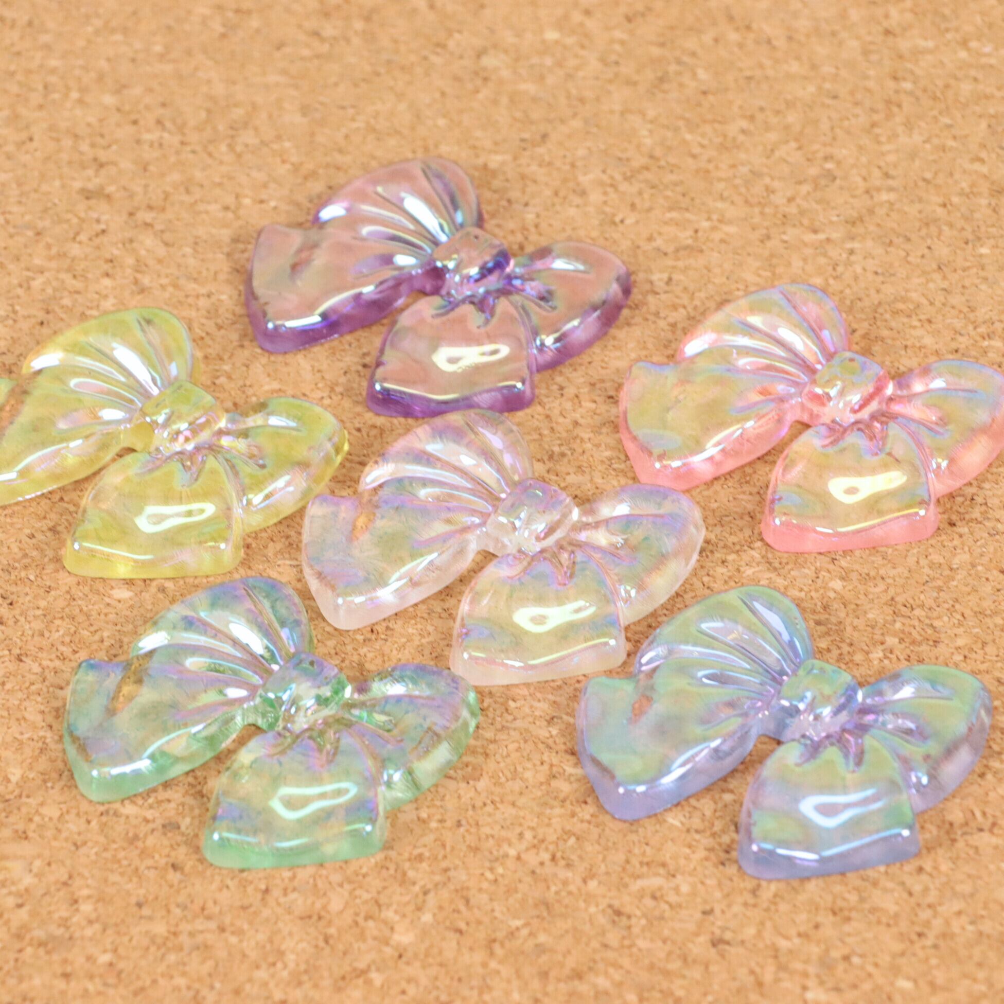 リボン オーロラ クリア パーツ 樹脂 02000234 ハンドメイド 装飾 飾り