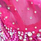 社交ダンス 衣装 スタンダードドレス ワンピース ドレス スタンダード フロート レース 華やか ゴージャス デモ 競技 ダンス パーティ 発表会 濃いピンク ピンク系 高級感 上品 おしゃれ エレガント 発表会用 大人 レディース パフォーマンス 競技用